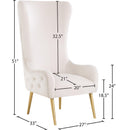 Meridian Alexander Cream Velvet Accent Chair IMAGE 7
