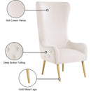 Meridian Alexander Cream Velvet Accent Chair IMAGE 8