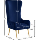 Meridian Alexander Navy Velvet Accent Chair IMAGE 7