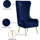 Meridian Alexander Navy Velvet Accent Chair IMAGE 8