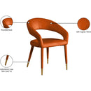 Meridian Destiny Cognac Velvet Dining Chair IMAGE 9