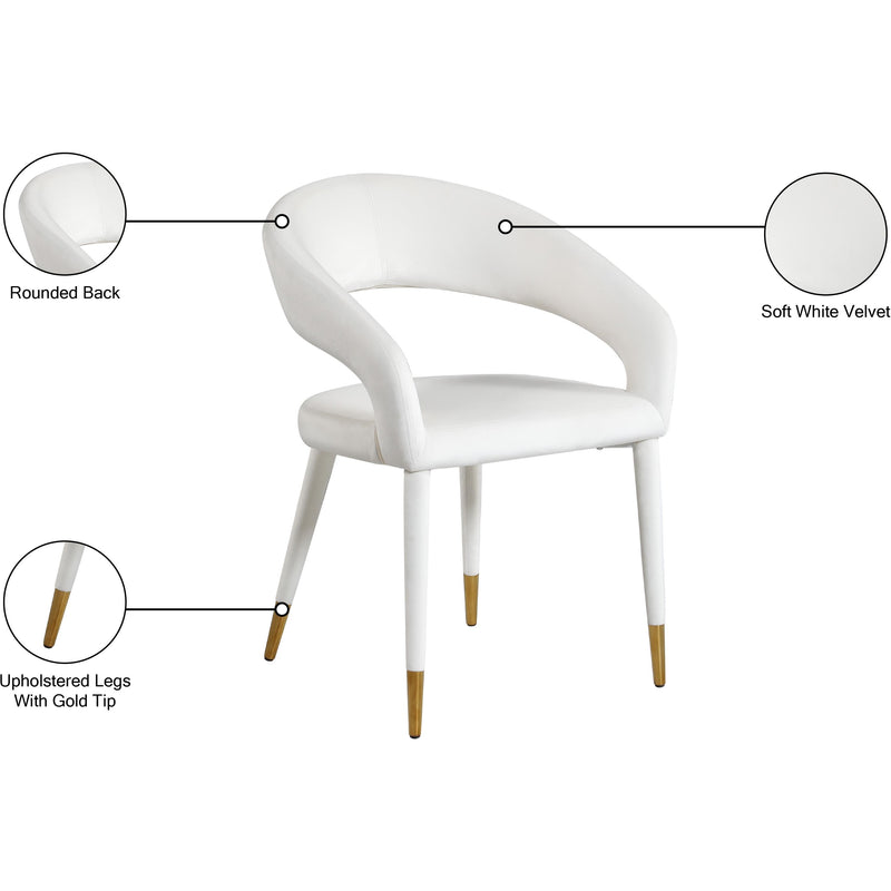 Meridian Destiny Cream Velvet Dining Chair IMAGE 9