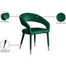 Meridian Destiny Green Velvet Dining Chair IMAGE 9