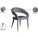 Meridian Destiny Grey Velvet Dining Chair IMAGE 9