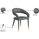 Meridian Destiny Grey Vegan Leather Dining Chair IMAGE 9