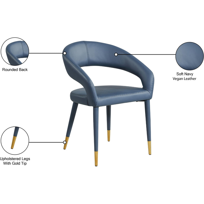 Meridian Destiny Navy Vegan Leather Dining Chair IMAGE 9