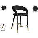 Meridian Destiny Black Velvet Stool IMAGE 8