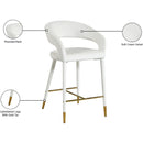 Meridian Destiny Cream Velvet Stool IMAGE 8