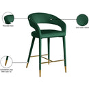 Meridian Destiny Green Velvet Stool IMAGE 8
