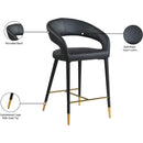 Meridian Destiny Black Vegan Leather Stool IMAGE 8