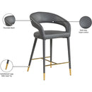 Meridian Destiny Grey Vegan Leather Stool IMAGE 8