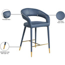Meridian Destiny Navy Vegan Leather Stool IMAGE 8