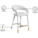 Meridian Destiny Cream Fabric Stool IMAGE 8