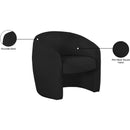 Meridian Acadia Black Boucle Fabric Accent Chair IMAGE 8
