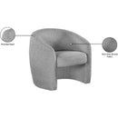 Meridian Acadia Grey Boucle Fabric Accent Chair IMAGE 8