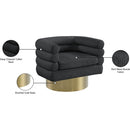 Meridian Tessa Black Boucle Fabric Accent Chair IMAGE 8