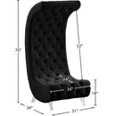 Meridian Crescent Black Velvet Accent Chair IMAGE 18