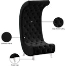 Meridian Crescent Black Velvet Accent Chair IMAGE 19