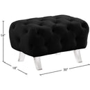 Meridian Crescent Black Velvet Ottoman IMAGE 11