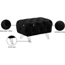 Meridian Crescent Black Velvet Ottoman IMAGE 12