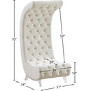 Meridian Crescent Cream Velvet Accent Chair IMAGE 18