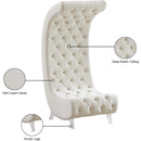 Meridian Crescent Cream Velvet Accent Chair IMAGE 19