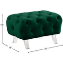 Meridian Crescent Green Velvet Ottoman IMAGE 11
