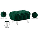 Meridian Crescent Green Velvet Ottoman IMAGE 12