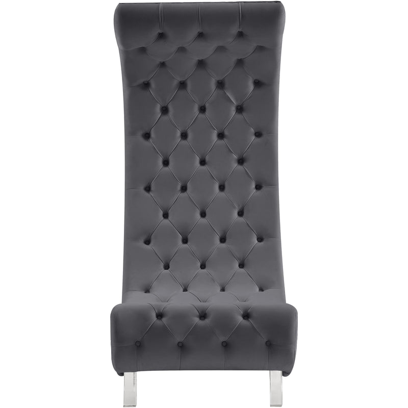 Meridian Crescent Grey Velvet Accent Chair IMAGE 10