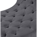 Meridian Crescent Grey Velvet Accent Chair IMAGE 15