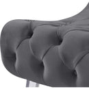 Meridian Crescent Grey Velvet Accent Chair IMAGE 16