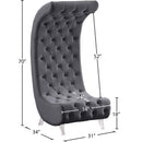 Meridian Crescent Grey Velvet Accent Chair IMAGE 18