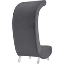 Meridian Crescent Grey Velvet Accent Chair IMAGE 5