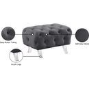Meridian Crescent Grey Velvet Ottoman IMAGE 12