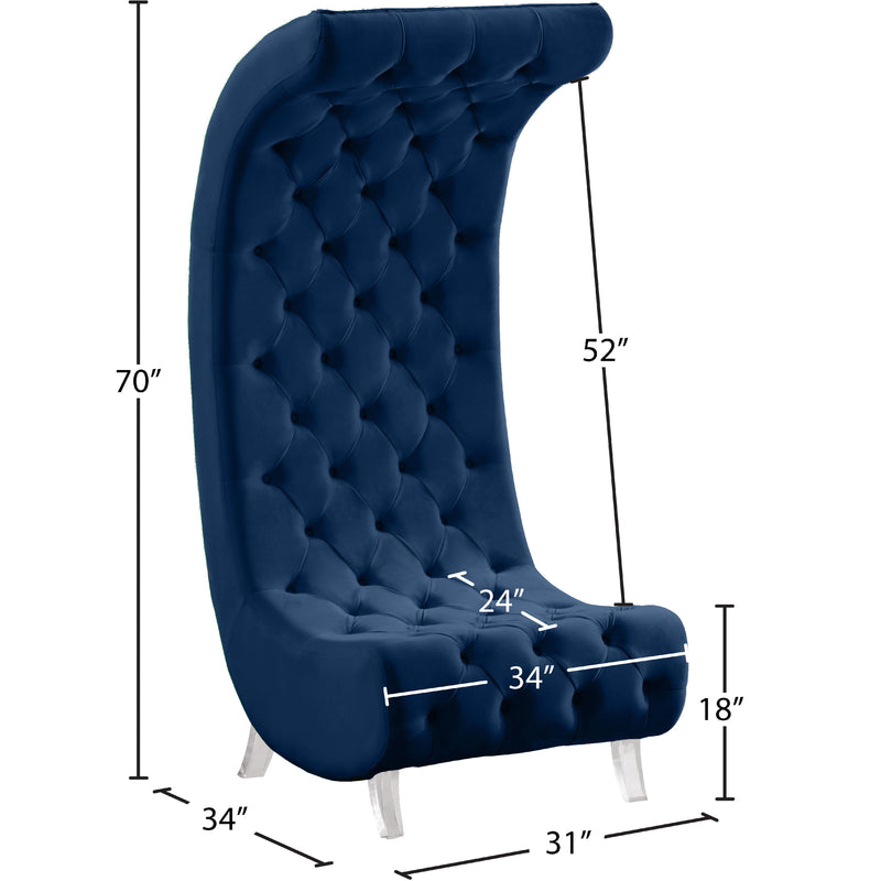 Meridian Crescent Navy Velvet Accent Chair IMAGE 18