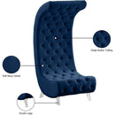 Meridian Crescent Navy Velvet Accent Chair IMAGE 19