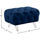 Meridian Crescent Navy Velvet Ottoman IMAGE 11