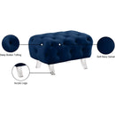 Meridian Crescent Navy Velvet Ottoman IMAGE 12