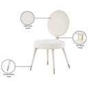 Meridian Brandy Cream Velvet Dining Chair IMAGE 7