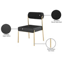 Meridian Carly Black Vegan Leather Seat / Boucle Fabric Back Dining Chair IMAGE 8