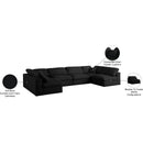 Meridian Serene Black Linen Textured Fabric Deluxe Comfort Modular Sectional IMAGE 10