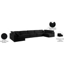 Meridian Serene Black Linen Textured Fabric Deluxe Comfort Modular Sectional IMAGE 10