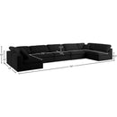 Meridian Serene Black Linen Textured Fabric Deluxe Comfort Modular Sectional IMAGE 9