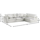 Meridian Serene Cream Linen Textured Fabric Deluxe Comfort Modular Sectional IMAGE 14