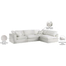Meridian Serene Cream Linen Textured Fabric Deluxe Comfort Modular Sectional IMAGE 15