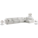 Meridian Serene Cream Linen Textured Fabric Deluxe Comfort Modular Sectional IMAGE 15