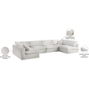 Meridian Serene Cream Linen Textured Fabric Deluxe Comfort Modular Sectional IMAGE 10