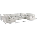 Meridian Serene Cream Linen Textured Fabric Deluxe Comfort Modular Sectional IMAGE 9