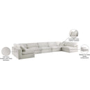 Meridian Serene Cream Linen Textured Fabric Deluxe Comfort Modular Sectional IMAGE 10