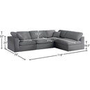 Meridian Serene Grey Linen Textured Fabric Deluxe Comfort Modular Sectional IMAGE 14